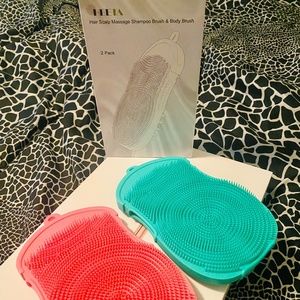 HEETA Hair Scalp Massage Shampoo Brush& Body Brush 2 Pack